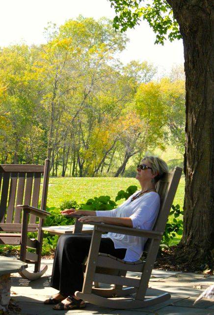 woman in rocking chair