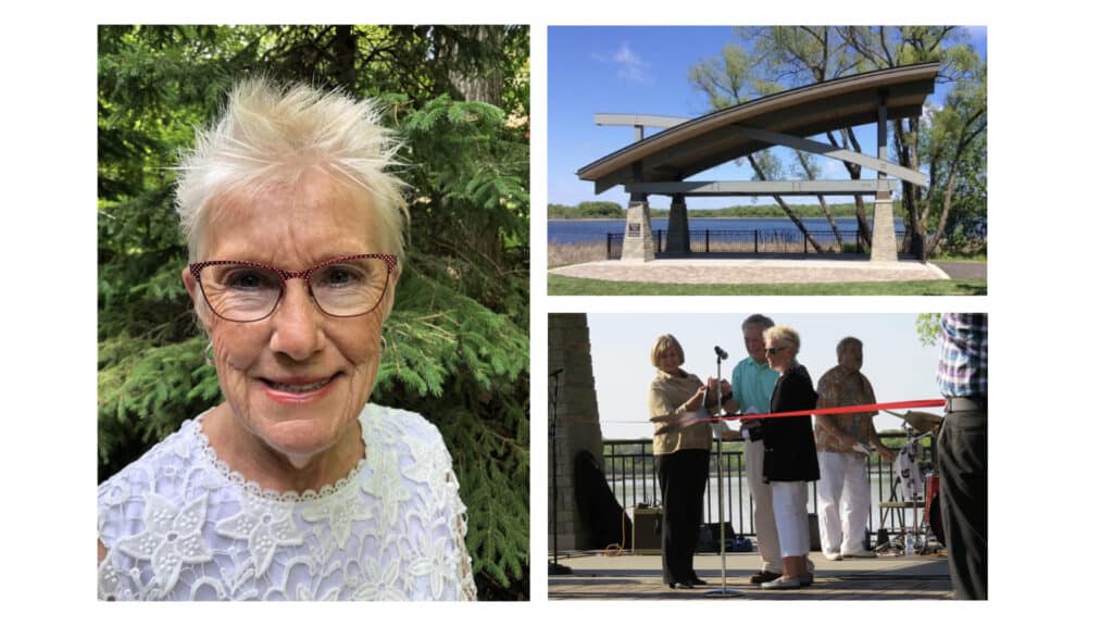 Mary Hershberger Thun, our Board Vice President. Charlson Thun Community Bandstand and ribbon cutting in 2016