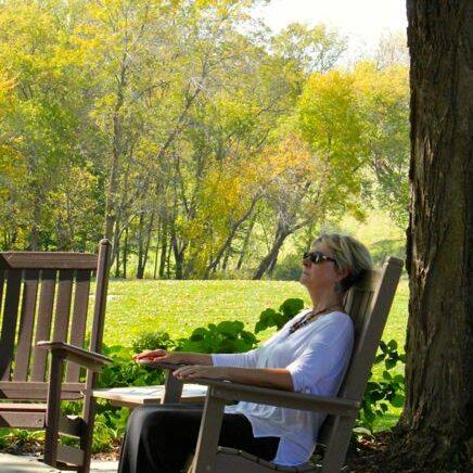 woman in rocking chair