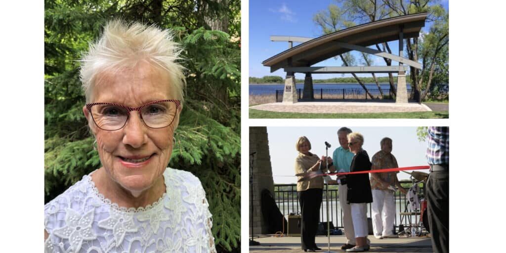 Mary Hershberger Thun, our Board Vice President. Charlson Thun Community Bandstand and ribbon cutting in 2016