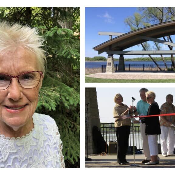 Mary Hershberger Thun, our Board Vice President. Charlson Thun Community Bandstand and ribbon cutting in 2016